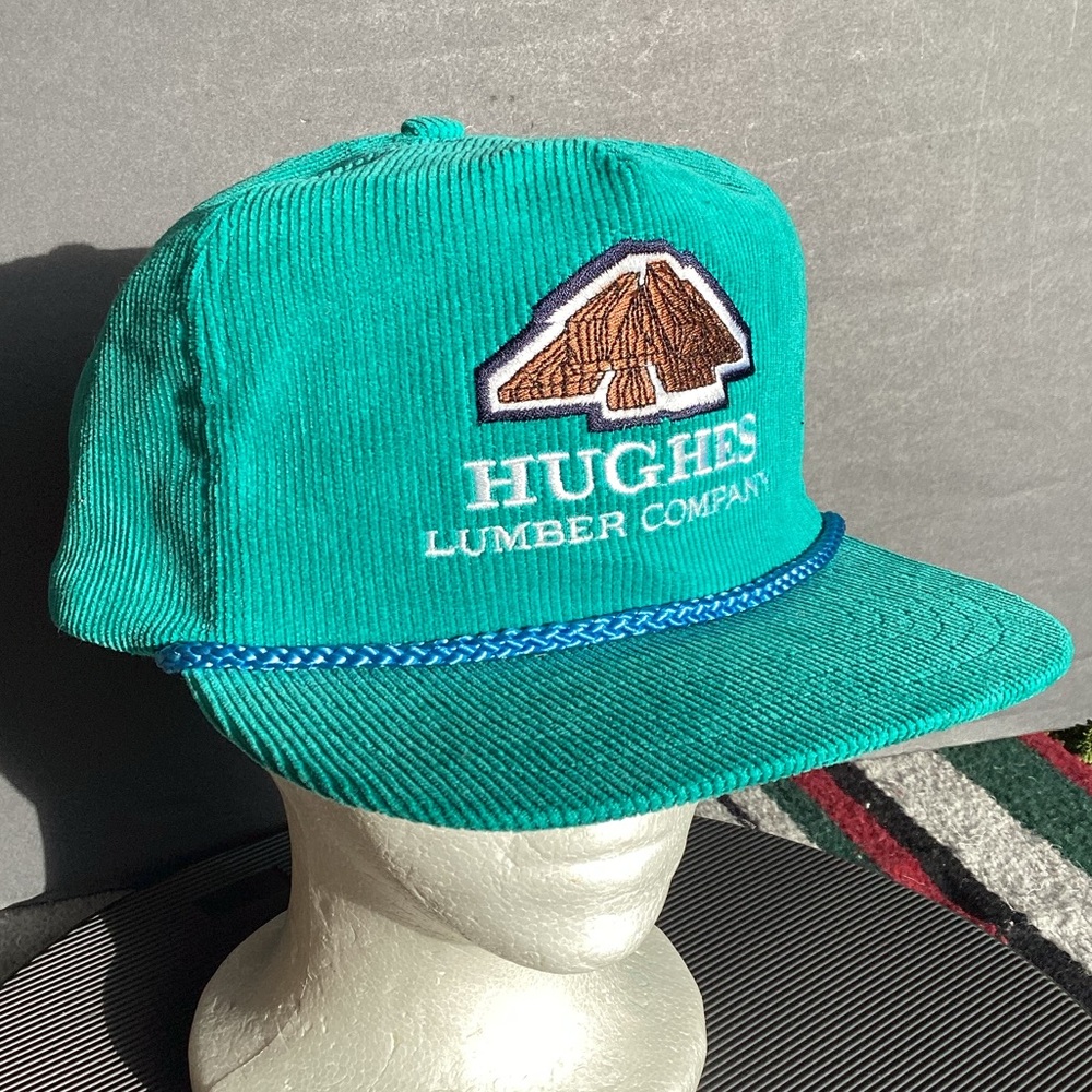 OTTO Teal Corduroy Trucker Hat with Brown Logo - Picture 4 of 12